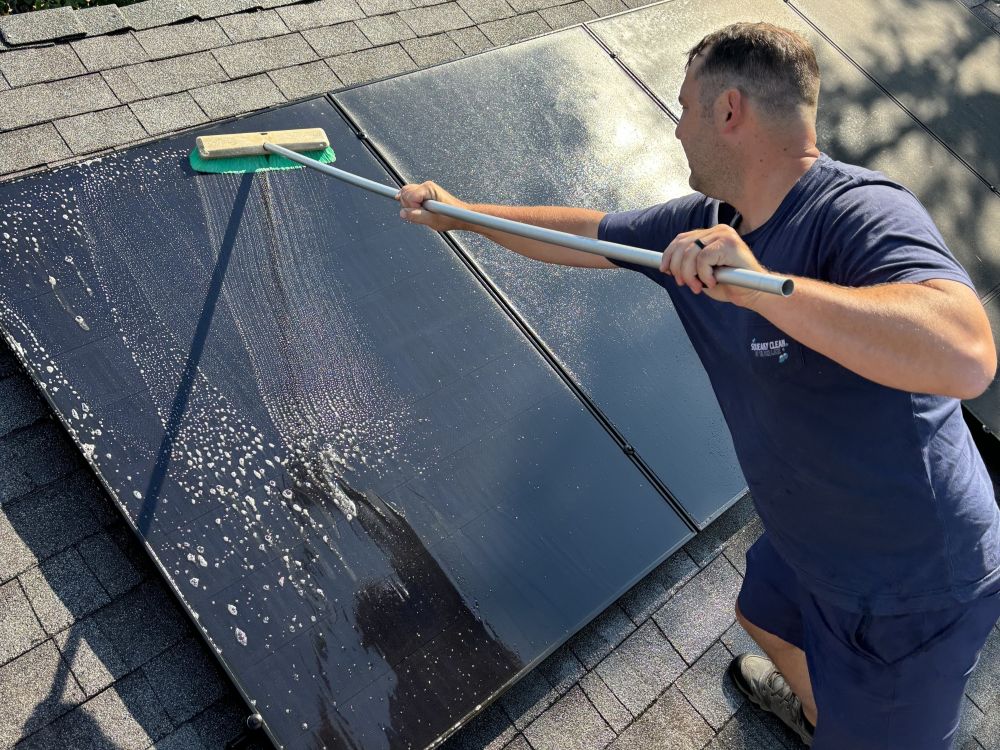 Solar panels before cleaning